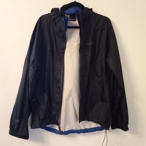 Marmot Black Windbreaker with Blue Accents
